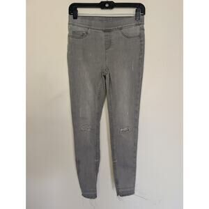 Justice Girls Bottoms, Grey Distressed Raw Hem Skinny Jeans, Sz 14